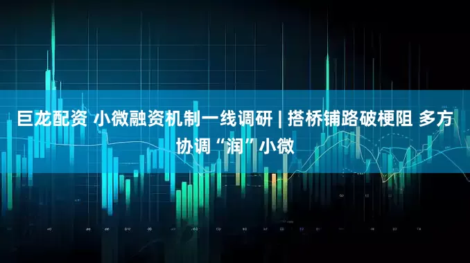 巨龙配资 小微融资机制一线调研 | 搭桥铺路破梗阻 多方协调“润”小微